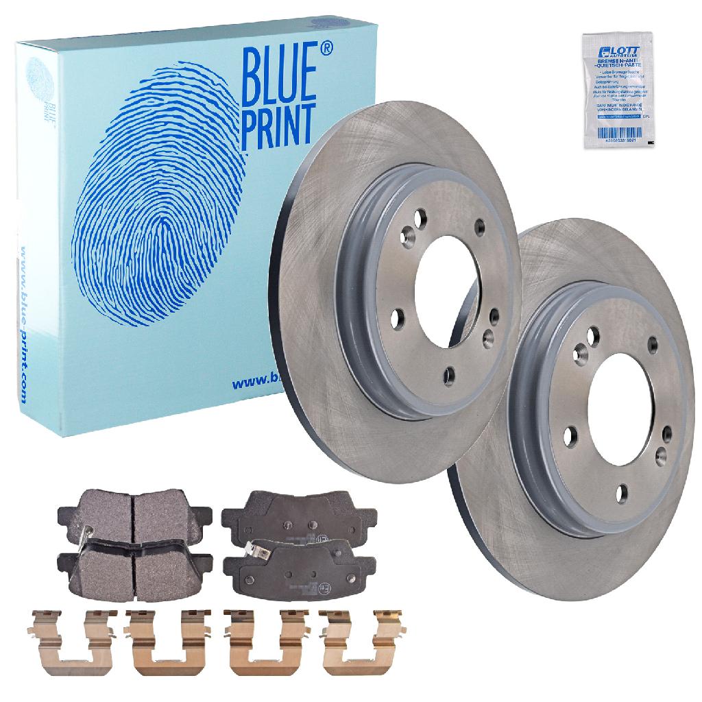 BLUE PRINT Bremsbelagsatz, Scheibenbremse ADG042127 + Bremsscheibe ADG043229