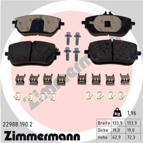 ZIMMERMANN Bremsbelagsatz, Scheibenbremse 22988.190.2 + Bremsscheibe 400.5537.20 BREMBO Warnkontakt, Bremsbelagverschleiß A 00 353 Bild ZIMMERMANN Bremsbelagsatz, Scheibenbremse 22988.190.2 + Bremsscheibe 400.5537.20 BREMBO Warnkontakt, Bremsbelagverschleiß A 00 353