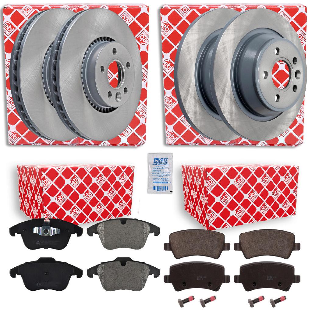 FEBI BILSTEIN Bremsbelagsatz, Scheibenbremse 16625 + Bremsscheibe 175205 + Bremsbelagsatz, Scheibenbremse 16613 + Bremsscheibe 30721