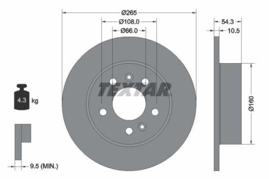 TEXTAR Bremsscheibe 92096300 + Bremsbelagsatz, Scheibenbremse 2355406 Bild TEXTAR Bremsscheibe 92096300 + Bremsbelagsatz, Scheibenbremse 2355406