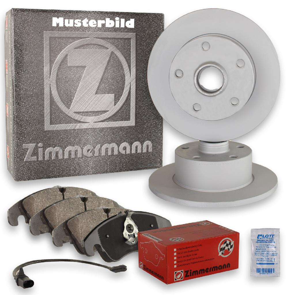 ZIMMERMANN Bremsbelagsatz, Scheibenbremse 22101.185.1 + Bremsscheibe 400.5511.52 BREMBO Warnkontakt, Bremsbelagverschleiß A 00 287