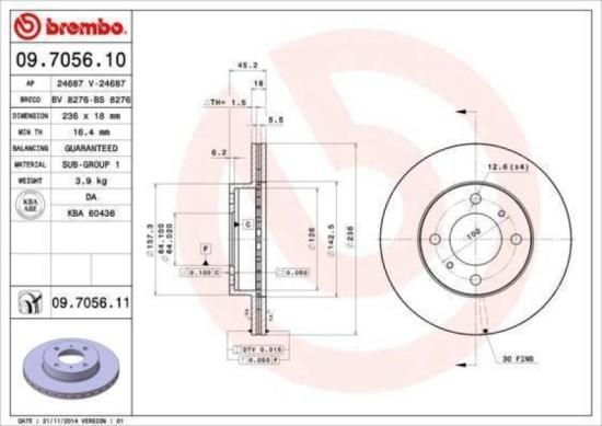BREMBO BREMSENSET Bild BREMBO BREMSENSET