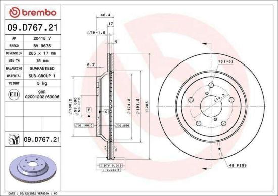 BREMBO Bremsscheibe 09.D767.21 + Bremsbelagsatz, Scheibenbremse P 78 026 Bild BREMBO Bremsscheibe 09.D767.21 + Bremsbelagsatz, Scheibenbremse P 78 026