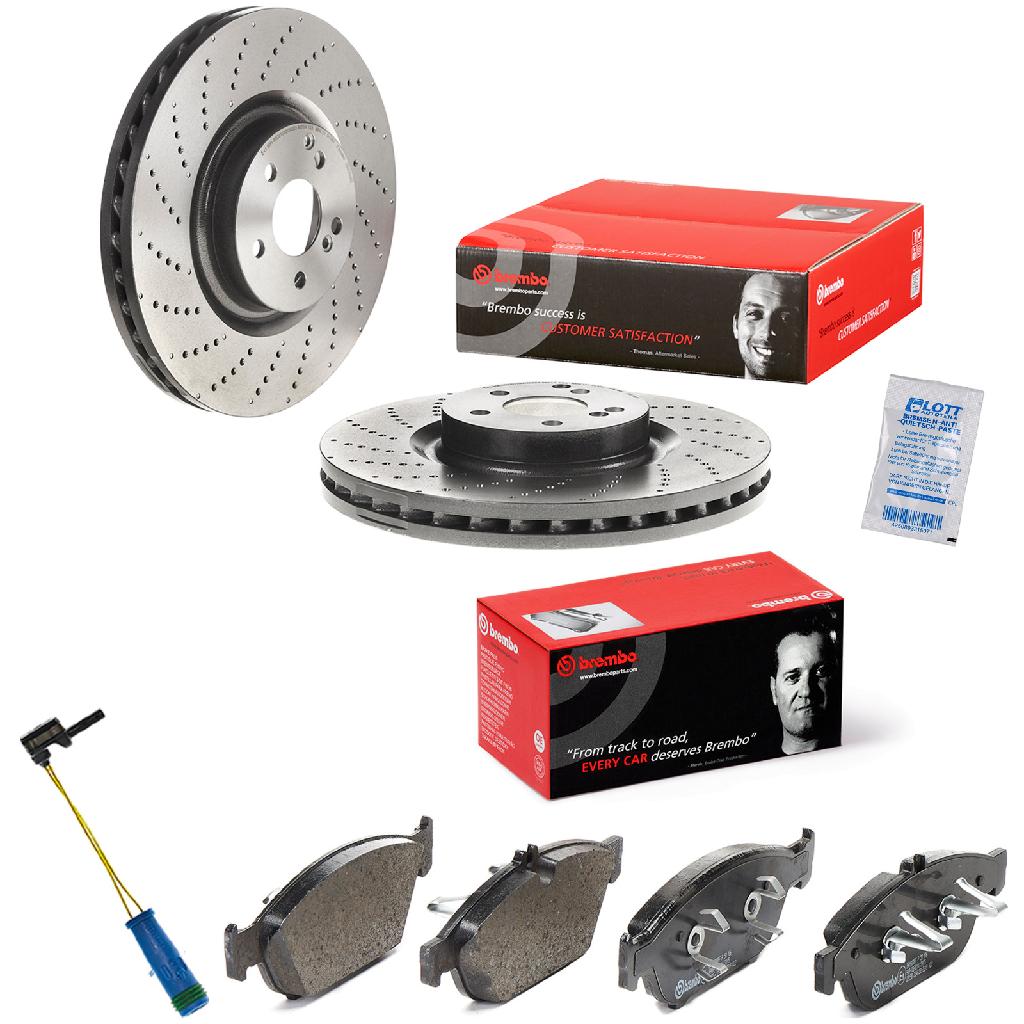 BREMBO Bremsscheibe 09.B769.51 + Warnkontakt, Bremsbelagverschleiß A 00 377 + Bremsbelagsatz, Scheibenbremse P 50 106