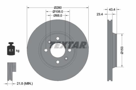 TEXTAR Bremsscheibe 92048400 + Bremsbelagsatz, Scheibenbremse 2115402 Bild TEXTAR Bremsscheibe 92048400 + Bremsbelagsatz, Scheibenbremse 2115402