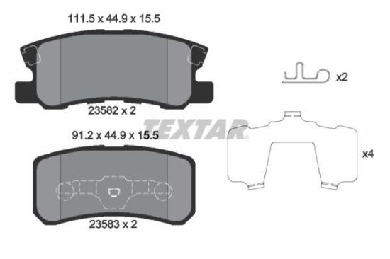 TEXTAR Bremsbelagsatz, Scheibenbremse 2358202 + Bremsscheibe 92177303 + Bremsscheibe 92184405 + Bremsbelagsatz, Scheibenbremse 2458301 Bild TEXTAR Bremsbelagsatz, Scheibenbremse 2358202 + Bremsscheibe 92177303 + Bremsscheibe 92184405 + Bremsbelagsatz, Scheibenbremse 2458301