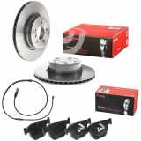 BREMBO Warnkontakt, Bremsbelagverschleiß A 00 434 + Bremsscheibe 09.9924.11 + Bremsbelagsatz, Scheibenbremse P 06 026