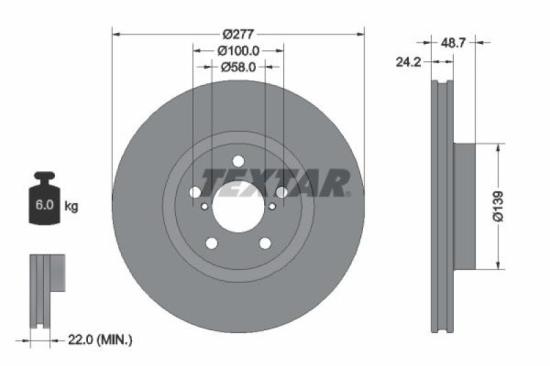 TEXTAR Bremsbelagsatz, Scheibenbremse 2280001 + Bremsscheibe 92315403 Bild TEXTAR Bremsbelagsatz, Scheibenbremse 2280001 + Bremsscheibe 92315403
