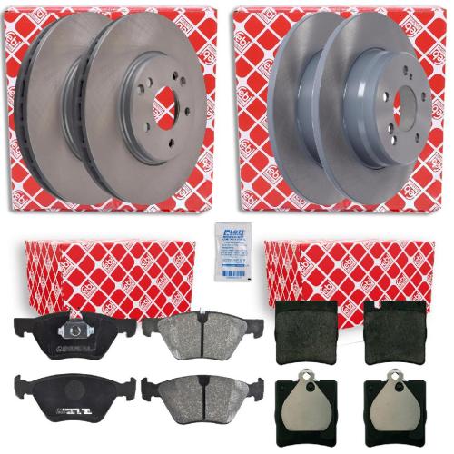 FEBI BILSTEIN Bremsbelagsatz, Scheibenbremse 16028 + Bremsbelagsatz, Scheibenbremse 16399 + Bremsscheibe 04630 + Bremsscheibe 04628 Bild FEBI BILSTEIN Bremsbelagsatz, Scheibenbremse 16028 + Bremsbelagsatz, Scheibenbremse 16399 + Bremsscheibe 04630 + Bremsscheibe 04628