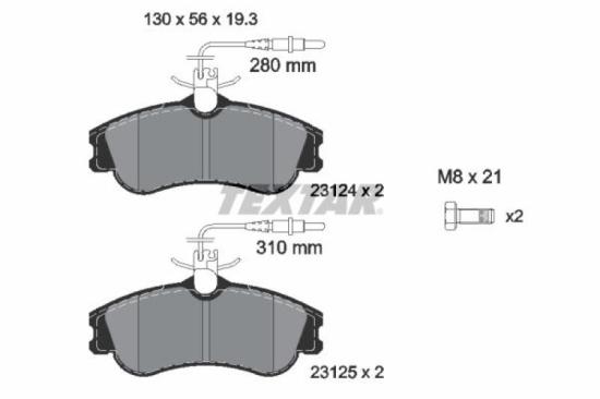 TEXTAR Bremsbelagsatz, Scheibenbremse 2312401 + Bremsscheibe 92048103 Bild TEXTAR Bremsbelagsatz, Scheibenbremse 2312401 + Bremsscheibe 92048103
