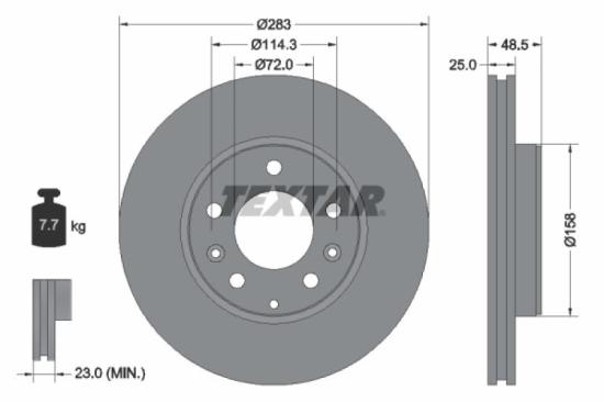TEXTAR Bremsscheibe 92125503 + Bremsbelagsatz, Scheibenbremse 2404601 Bild TEXTAR Bremsscheibe 92125503 + Bremsbelagsatz, Scheibenbremse 2404601