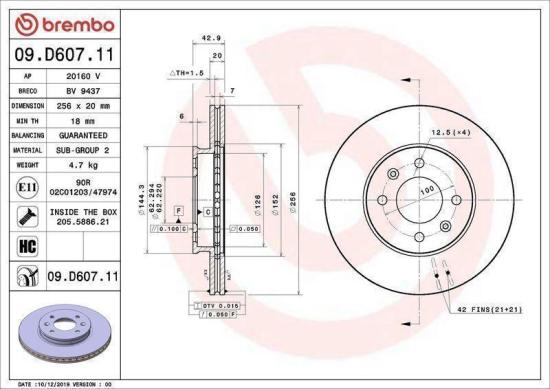 BREMBO Bremsbelagsatz, Scheibenbremse P 30 111 + Bremsscheibe 08.A916.10 + Bremsscheibe 09.D607.11 + Bremsbelagsatz, Scheibenbremse P 30 114 Bild BREMBO Bremsbelagsatz, Scheibenbremse P 30 111 + Bremsscheibe 08.A916.10 + Bremsscheibe 09.D607.11 + Bremsbelagsatz, Scheibenbremse P 30 114