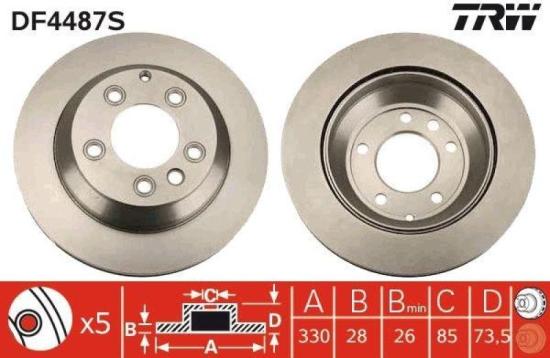 TRW Bremsbelagsatz, Scheibenbremse GDB1653 + Bremsscheibe DF4487S + Warnkontakt, Bremsbelagverschleiß GIC194 Bild TRW Bremsbelagsatz, Scheibenbremse GDB1653 + Bremsscheibe DF4487S + Warnkontakt, Bremsbelagverschleiß GIC194