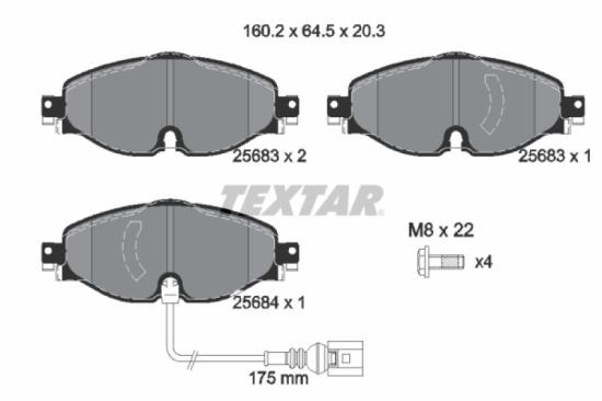 TEXTAR Bremsscheibe 92120500 + Warnkontakt, Bremsbelagverschleiß 98050800 + Bremsscheibe 92140700 + Bremsbelagsatz, Scheibenbremse 2620601 + Bremsbelagsatz, Scheibenbremse 2568301 Bild TEXTAR Bremsscheibe 92120500 + Warnkontakt, Bremsbelagverschleiß 98050800 + Bremsscheibe 92140700 + Bremsbelagsatz, Scheibenbremse 2620601 + Bremsbelagsatz, Scheibenbremse 2568301