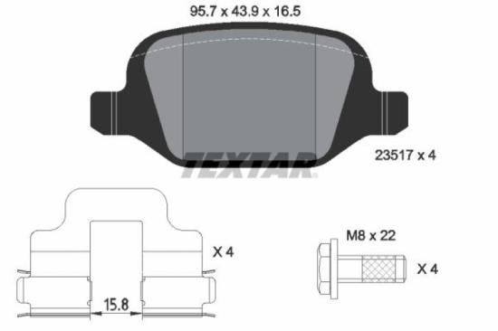 TEXTAR Bremsbelagsatz, Scheibenbremse 2328902 + Bremsscheibe 92046903 + Bremsscheibe 92046803 + Bremsbelagsatz, Scheibenbremse 2351703 Bild TEXTAR Bremsbelagsatz, Scheibenbremse 2328902 + Bremsscheibe 92046903 + Bremsscheibe 92046803 + Bremsbelagsatz, Scheibenbremse 2351703