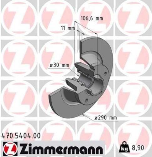 ZIMMERMANN Bremsscheibe 470.5404.00 + Bremsbelagsatz, Scheibenbremse 24820.160.1 Bild ZIMMERMANN Bremsscheibe 470.5404.00 + Bremsbelagsatz, Scheibenbremse 24820.160.1
