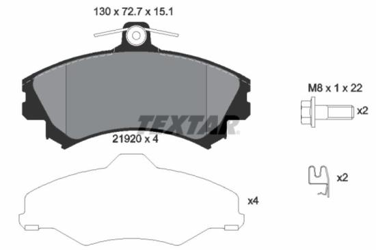 TEXTAR Bremsbelagsatz, Scheibenbremse 2192001 + Bremsscheibe 92103903 Bild TEXTAR Bremsbelagsatz, Scheibenbremse 2192001 + Bremsscheibe 92103903