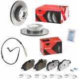 BREMBO Bremsbelagsatz, Scheibenbremse P 06 034X + Bremsscheibe 09.9752.1X + Warnkontakt, Bremsbelagverschleiß A 00 211