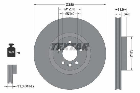 TEXTAR Bremsscheibe 92235605 + Bremsbelagsatz, Scheibenbremse 2465901 + Warnkontakt, Bremsbelagverschleiß 98048200 Bild TEXTAR Bremsscheibe 92235605 + Bremsbelagsatz, Scheibenbremse 2465901 + Warnkontakt, Bremsbelagverschleiß 98048200