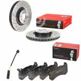 BREMBO Bremsscheibe 09.B769.51 + Bremsbelagsatz, Scheibenbremse P 50 142 + Warnkontakt, Bremsbelagverschleiß A 00 470