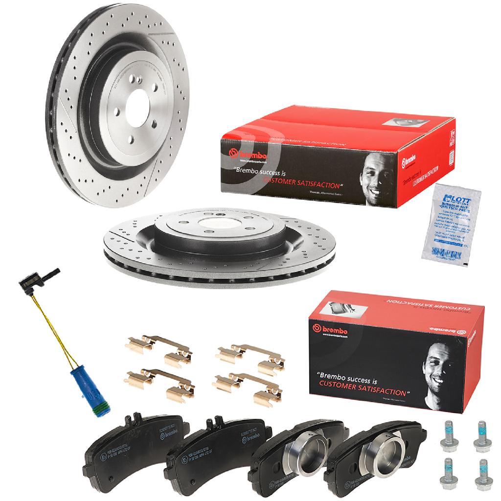 BREMBO Bremsbelagsatz, Scheibenbremse P 50 130 + Bremsscheibe 09.B879.11 + Warnkontakt, Bremsbelagverschleiß A 00 377