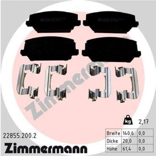 ZIMMERMANN Bremsbelagsatz, Scheibenbremse 22855.200.2 + Bremsscheibe 285.3537.52 Bild ZIMMERMANN Bremsbelagsatz, Scheibenbremse 22855.200.2 + Bremsscheibe 285.3537.52