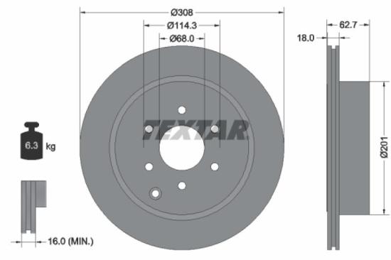 TEXTAR Bremsbelagsatz, Scheibenbremse 2424001 + Bremsscheibe 92181603 Bild TEXTAR Bremsbelagsatz, Scheibenbremse 2424001 + Bremsscheibe 92181603