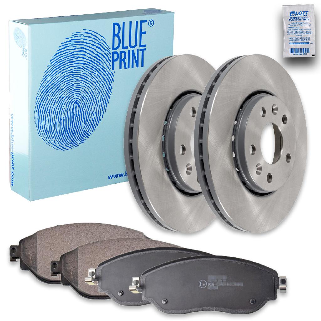 BLUE PRINT Bremsbelagsatz, Scheibenbremse ADN142180 + Bremsscheibe ADN143181