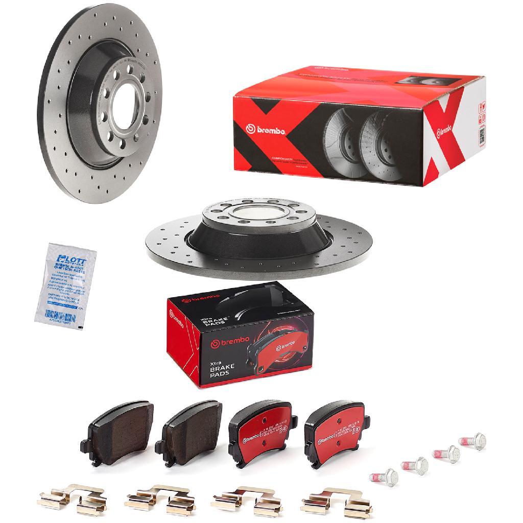 BREMBO Bremsscheibe 08.8843.2X + Bremsbelagsatz, Scheibenbremse P 85 073X