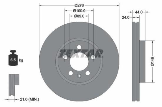 TEXTAR Bremsscheibe 92313703 + Bremsbelagsatz, Scheibenbremse 2263101 Bild TEXTAR Bremsscheibe 92313703 + Bremsbelagsatz, Scheibenbremse 2263101