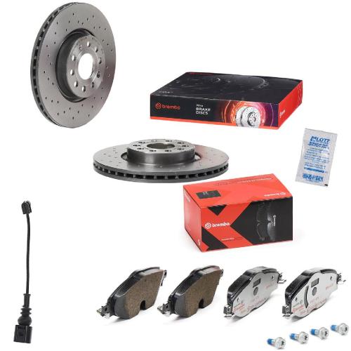 BREMBO Bremsscheibe 09.9772.1X + Bremsbelagsatz, Scheibenbremse P 85 147X + Warnkontakt, Bremsbelagverschleiß A 00 492 Bild BREMBO Bremsscheibe 09.9772.1X + Bremsbelagsatz, Scheibenbremse P 85 147X + Warnkontakt, Bremsbelagverschleiß A 00 492