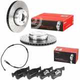 BREMBO Bremsbelagsatz, Scheibenbremse P 06 070 + Bremsscheibe 09.C398.13 + Warnkontakt, Bremsbelagverschleiß A 00 473