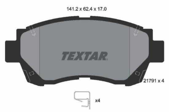 TEXTAR Bremsbelagsatz, Scheibenbremse 2179101 + Bremsscheibe 92142003 Bild TEXTAR Bremsbelagsatz, Scheibenbremse 2179101 + Bremsscheibe 92142003
