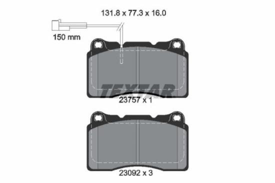 TEXTAR Bremsscheibe 92145003 + Bremsbelagsatz, Scheibenbremse 2375701 Bild TEXTAR Bremsscheibe 92145003 + Bremsbelagsatz, Scheibenbremse 2375701