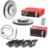 BREMBO Warnkontakt, Bremsbelagverschleiß A 00 442 + Bremsbelagsatz, Scheibenbremse P 06 049 + Bremsscheibe 09.9921.11