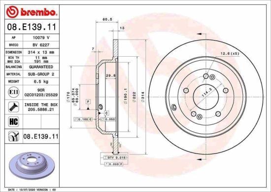 BREMBO Bremsscheibe 08.E139.11 + Bremsbelagsatz, Scheibenbremse P 30 063 Bild BREMBO Bremsscheibe 08.E139.11 + Bremsbelagsatz, Scheibenbremse P 30 063