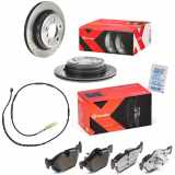 BREMBO Bremsbelagsatz, Scheibenbremse P 06 038X + Bremsscheibe 09.B338.2X + Warnkontakt, Bremsbelagverschleiß A 00 439