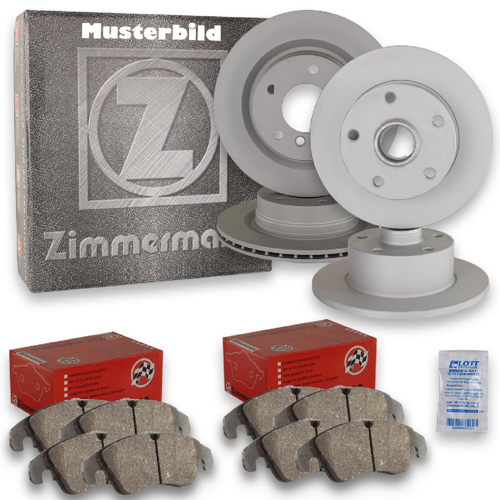 ZIMMERMANN Bremsbelagsatz, Scheibenbremse 22141.160.1 + Bremsbelagsatz, Scheibenbremse 22317.185.1 + Bremsscheibe 610.3728.20 + Bremsscheibe 610.3726.20