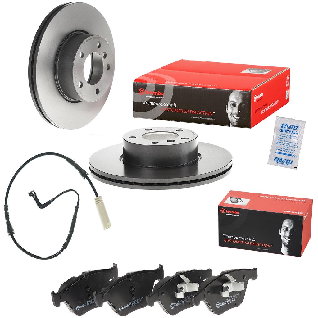 BREMBO Warnkontakt, Bremsbelagverschleiß A 00 211 + Bremsscheibe 09.B337.21 + Bremsbelagsatz, Scheibenbremse P 06 055