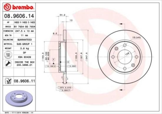 BREMBO BREMSENSET Bild BREMBO BREMSENSET
