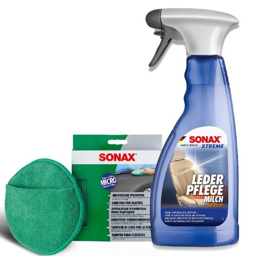 SONAX Lederpflegemittel 02542410 + Schwamm 04172000 Bild SONAX Lederpflegemittel 02542410 + Schwamm 04172000