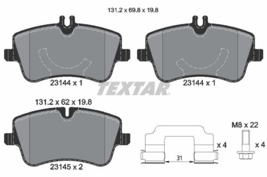TEXTAR Bremsbelagsatz, Scheibenbremse 2314401 + Bremsscheibe 92105905 Bild TEXTAR Bremsbelagsatz, Scheibenbremse 2314401 + Bremsscheibe 92105905