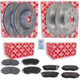 FEBI BILSTEIN Bremsbelagsatz, Scheibenbremse 116326 + Bremsscheibe 108520 + Bremsbelagsatz, Scheibenbremse 116338 + Bremsscheibe 108659