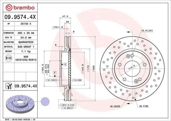 BREMBO Bremsscheibe 09.9574.4X + Bremsbelagsatz, Scheibenbremse P 30 018 Bild BREMBO Bremsscheibe 09.9574.4X + Bremsbelagsatz, Scheibenbremse P 30 018