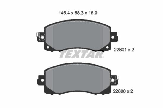 TEXTAR Bremsbelagsatz, Scheibenbremse 2280001 + Bremsscheibe 92327603 Bild TEXTAR Bremsbelagsatz, Scheibenbremse 2280001 + Bremsscheibe 92327603