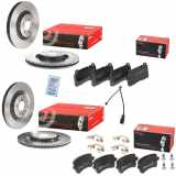BREMBO Bremsscheibe 09.B970.11 + Bremsscheibe 09.B969.11 + Warnkontakt, Bremsbelagverschleiß A 00 500 + Bremsbelagsatz, Scheibenbremse P 85 123 + Bremsbelagsatz, Scheibenbremse P 85 100