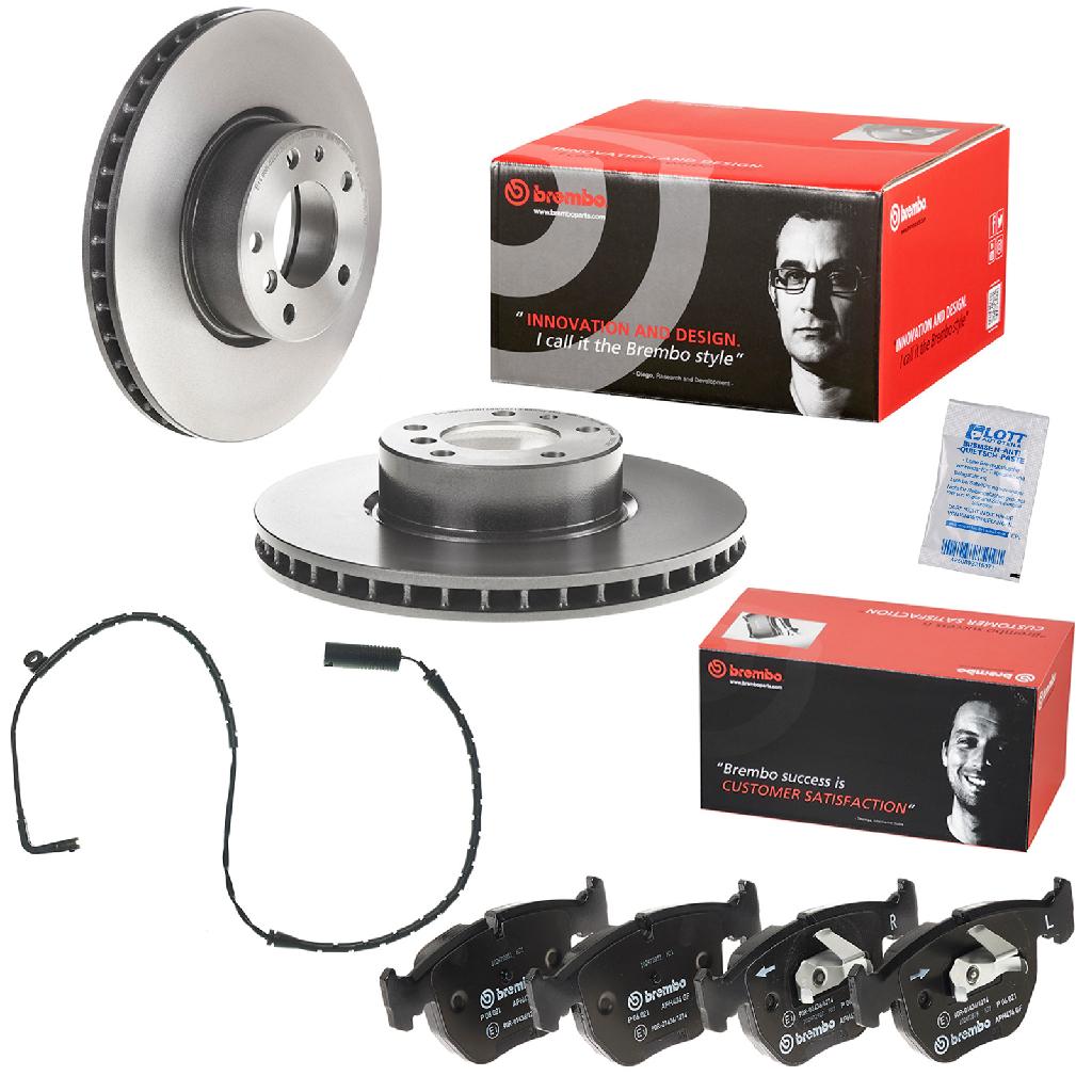 BREMBO Warnkontakt, Bremsbelagverschleiß A 00 200 + Bremsscheibe 09.5579.21 + Bremsbelagsatz, Scheibenbremse P 06 021