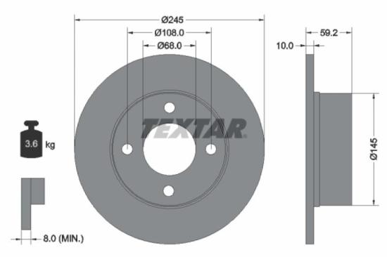 TEXTAR Bremsscheibe 92026100 + Bremsbelagsatz, Scheibenbremse 2114401 Bild TEXTAR Bremsscheibe 92026100 + Bremsbelagsatz, Scheibenbremse 2114401