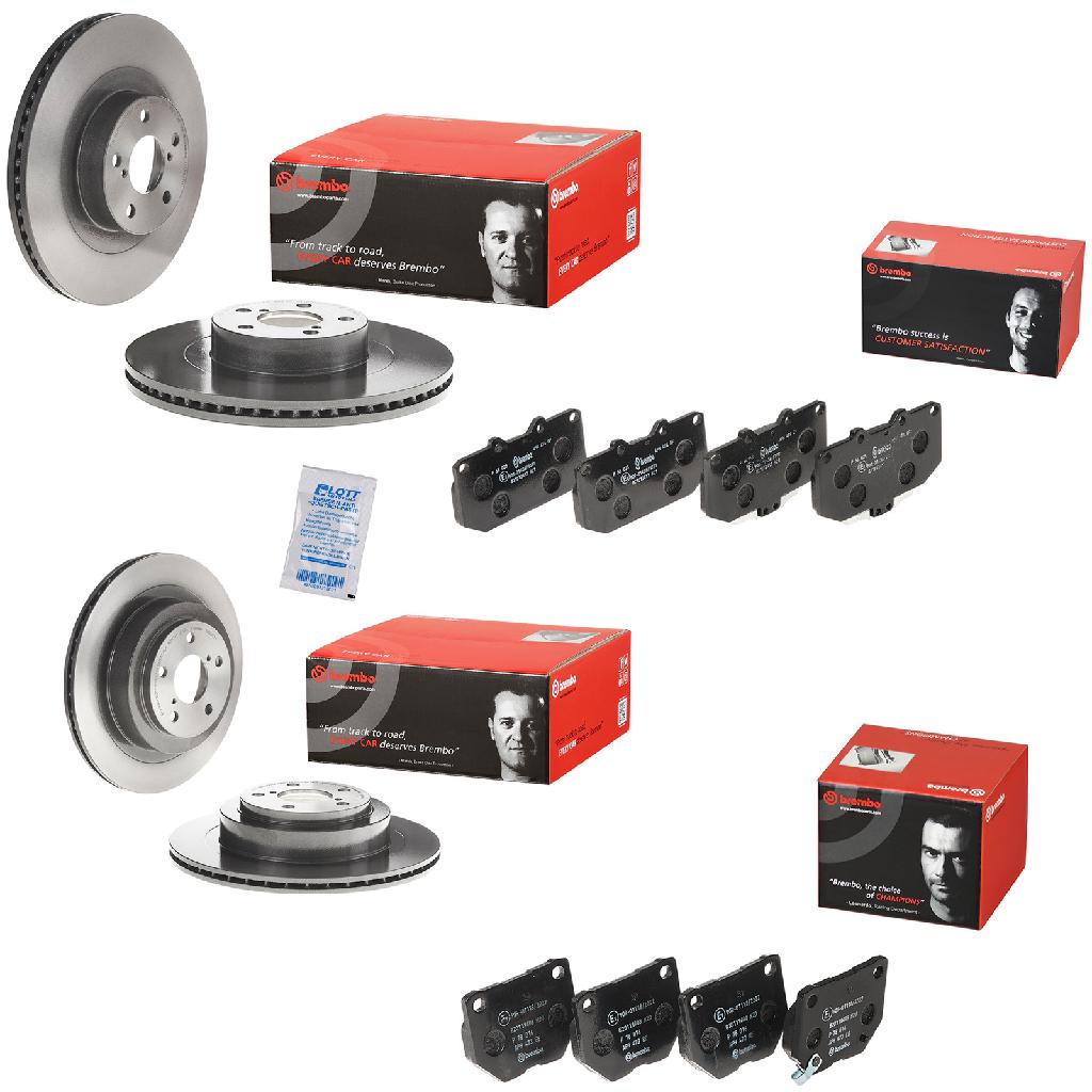 BREMBO Bremsscheibe 09.B041.11 + Bremsbelagsatz, Scheibenbremse P 56 025 + Bremsscheibe 09.A921.11 + Bremsbelagsatz, Scheibenbremse P 78 016