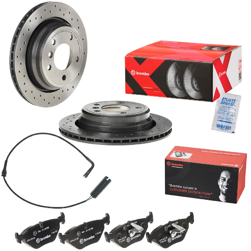 BREMBO Bremsscheibe 09.6841.1X + Warnkontakt, Bremsbelagverschleiß A 00 201 + Bremsbelagsatz, Scheibenbremse P 06 023